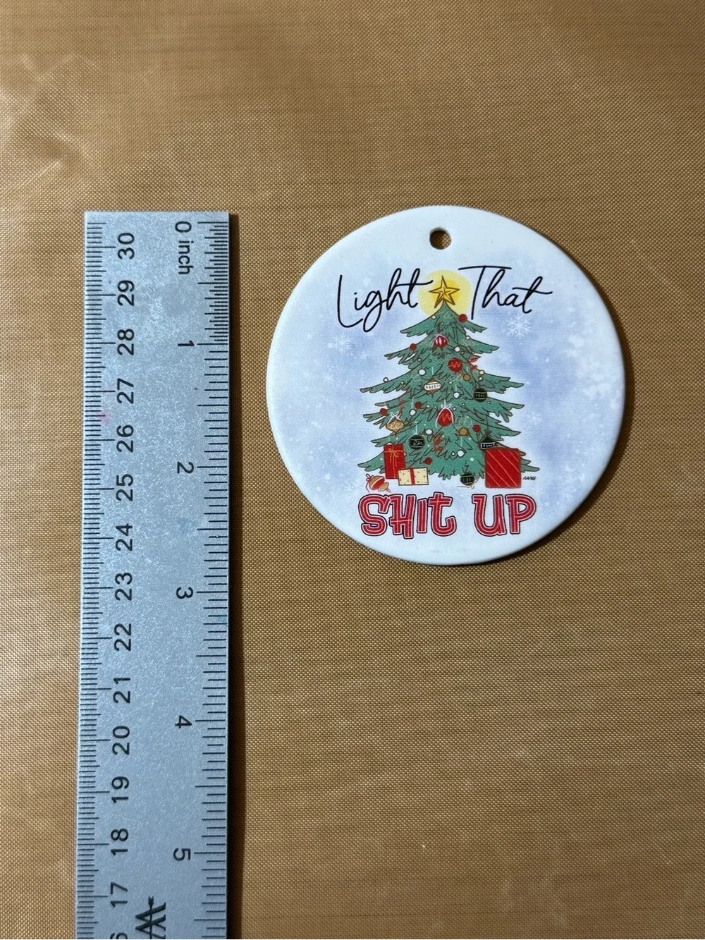 Light That Sh*t Up Ceramic Christmas Ornament
